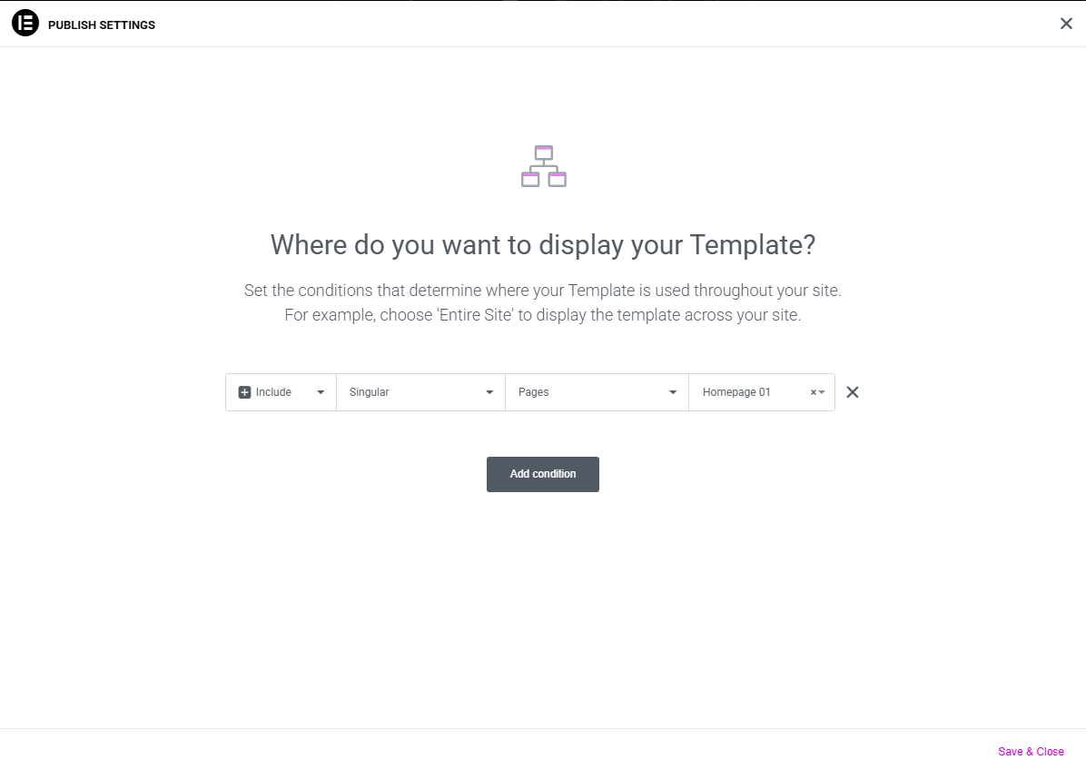 Display Conditions - Specific Pages