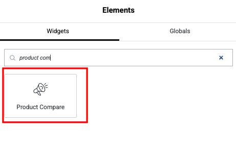 Product Compare Widget