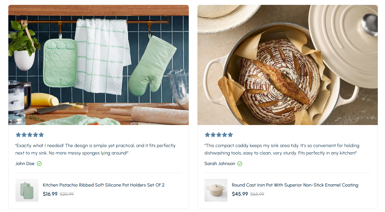 Product Testimonial Slider Example