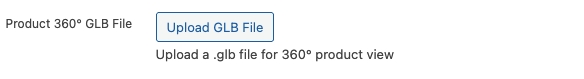 Product 360° GLB File Settings