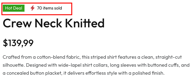 Product Label & Sold Frontend