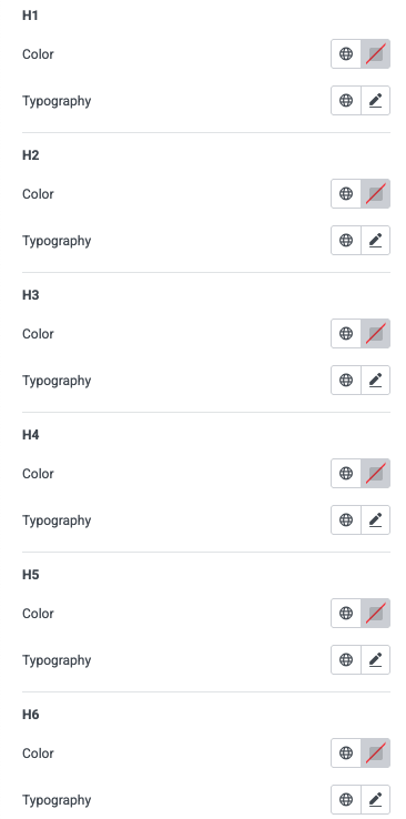 Typography Theme Style Section in Elementor Site Settings